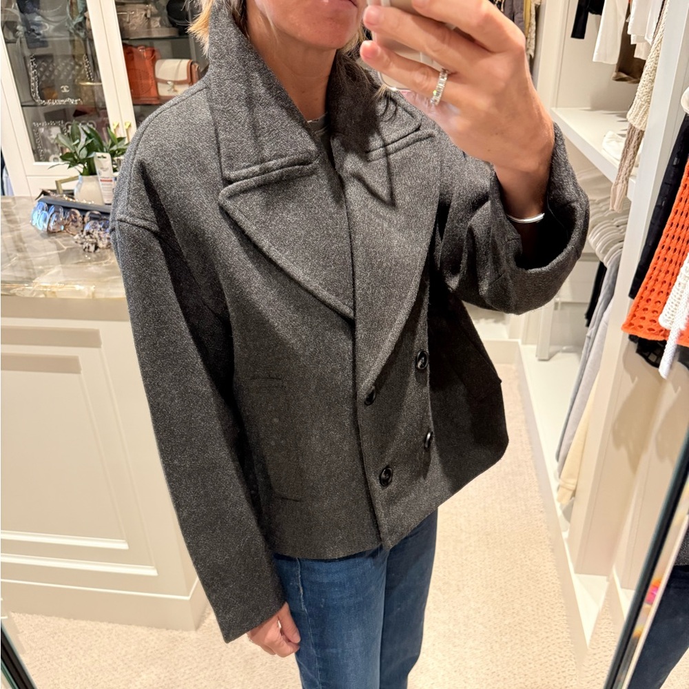 Zara short double-breasted coat, size S